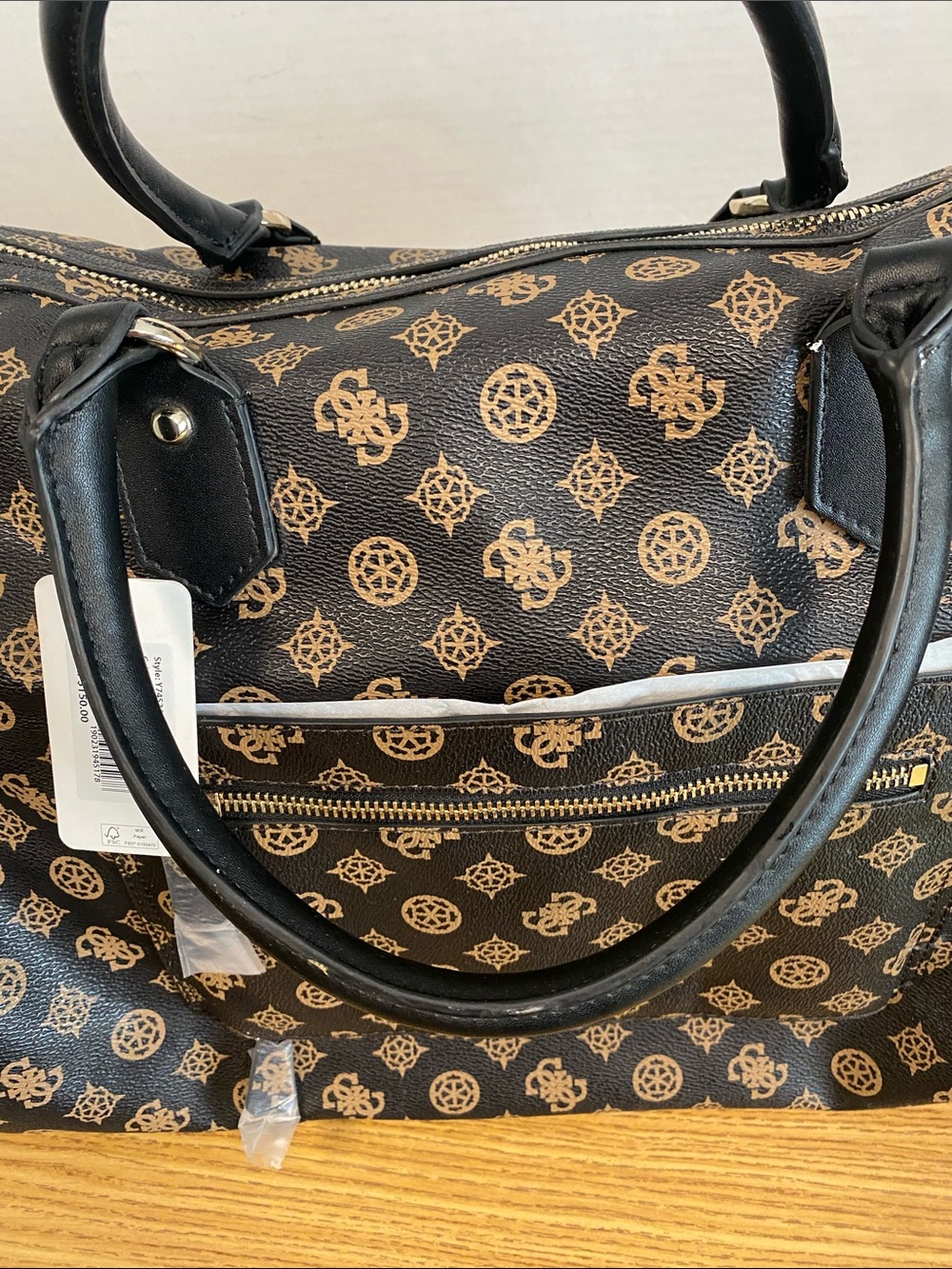 GUESS Wilder Weekender Duffel Bag 4G Peony Monogram Print - Picture 5 of 12